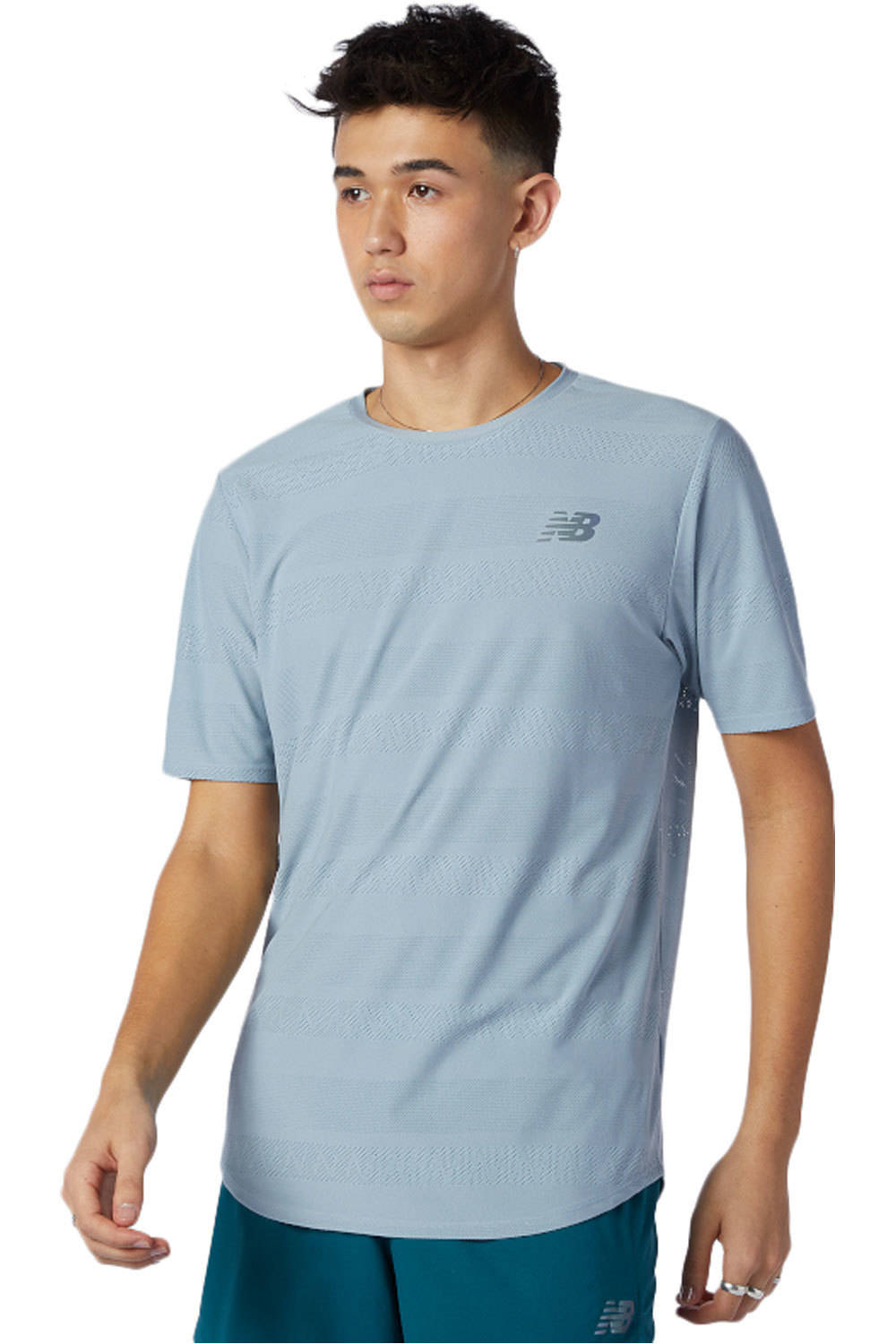 New Balance camiseta manga corta hombre New Balance Q Speed Jacquard Short Sleeve vista frontal New Balance camiseta manga corta hombre New Balance Q Speed Jacquard Short Sleeve vista frontal