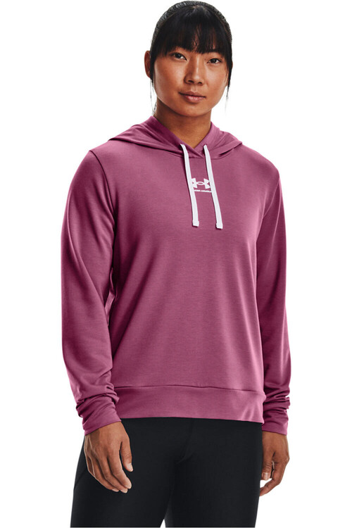 UNDER ARMOUR RIVAL TERRY HOODIE rosa