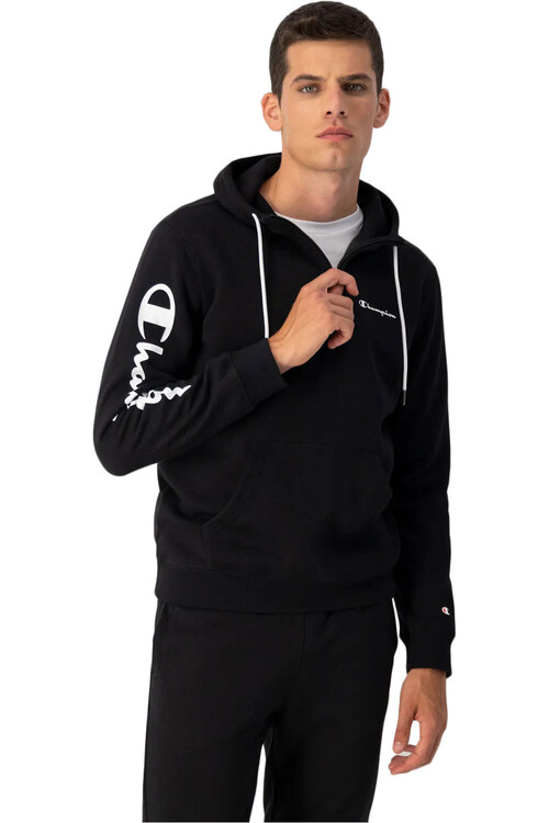 CHAMPION CLASSIC HOODED HALF ZIP negro