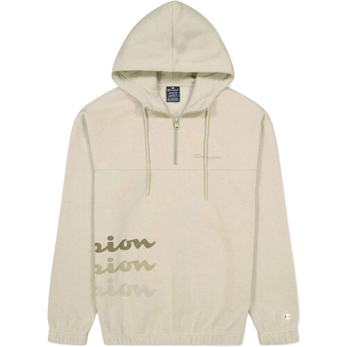 CHAMPION NEW HOODED HALF ZIP marron