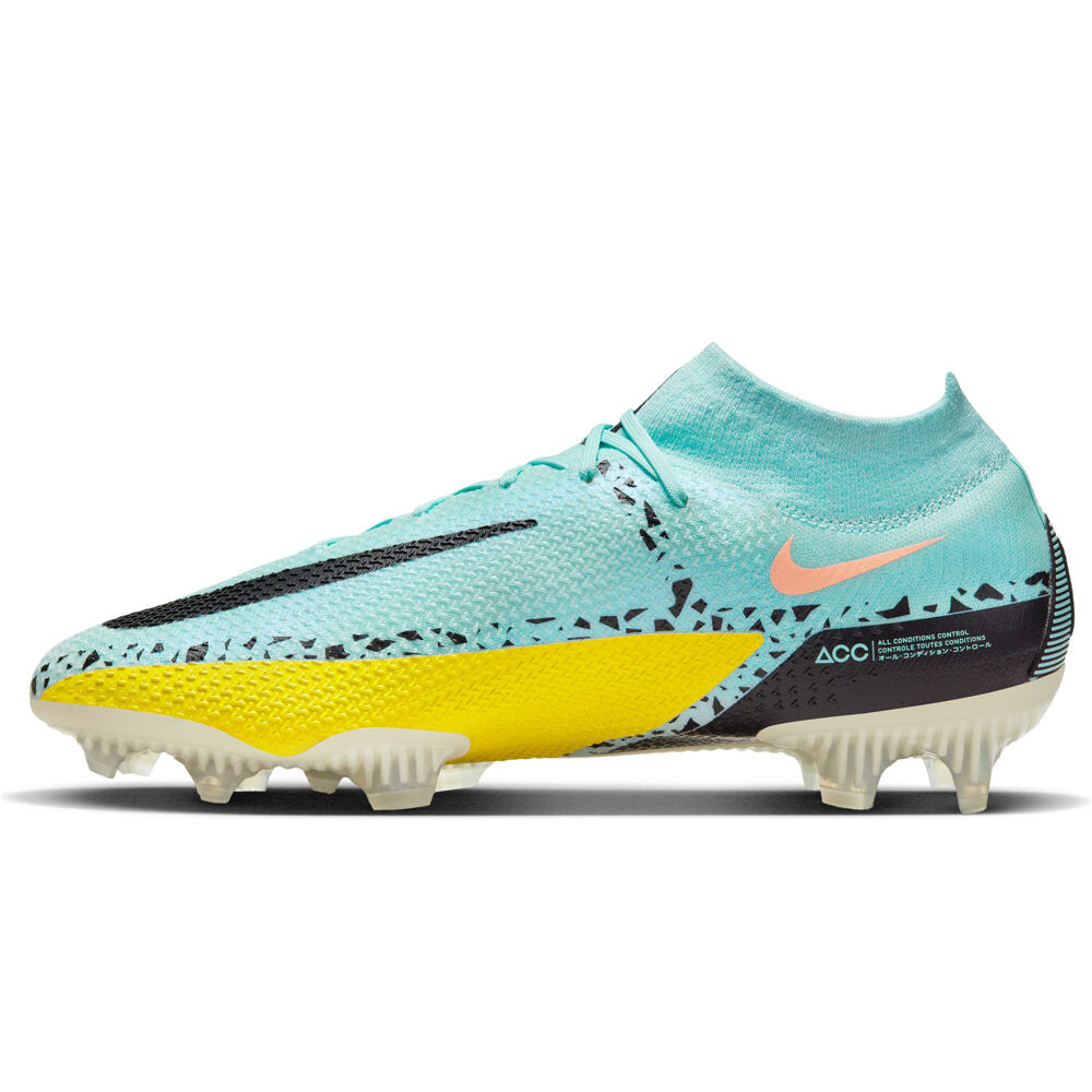 Nike botas de futbol cesped artificial Nike PHANTOM GT2 ELITE DF FG AZAM lateral interior Nike botas de futbol cesped artificial Nike PHANTOM GT2 ELITE DF FG AZAM lateral interior