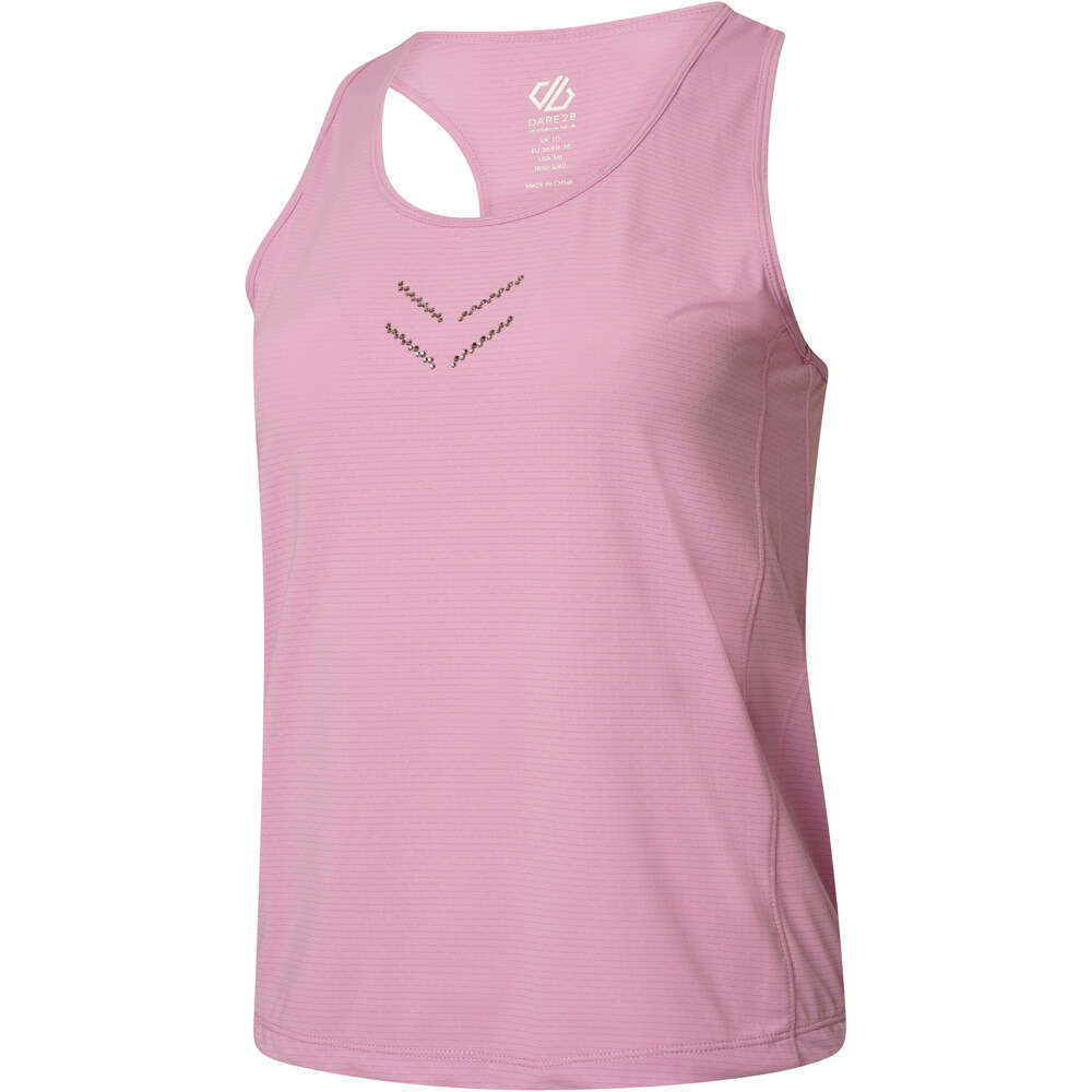 Dare2b camiseta tirantes fitness mujer Dare2b Crystallize Vest vista trasera Dare2b camiseta tirantes fitness mujer Dare2b Crystallize Vest vista trasera