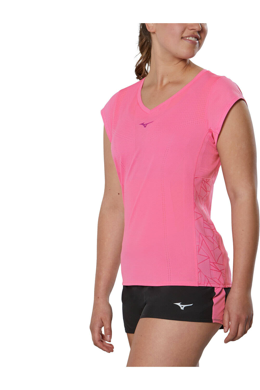Mizuno camiseta entrenamiento manga corta mujer Mizuno Aero Tee (w) vista frontal Mizuno camiseta entrenamiento manga corta mujer Mizuno Aero Tee (w) vista frontal
