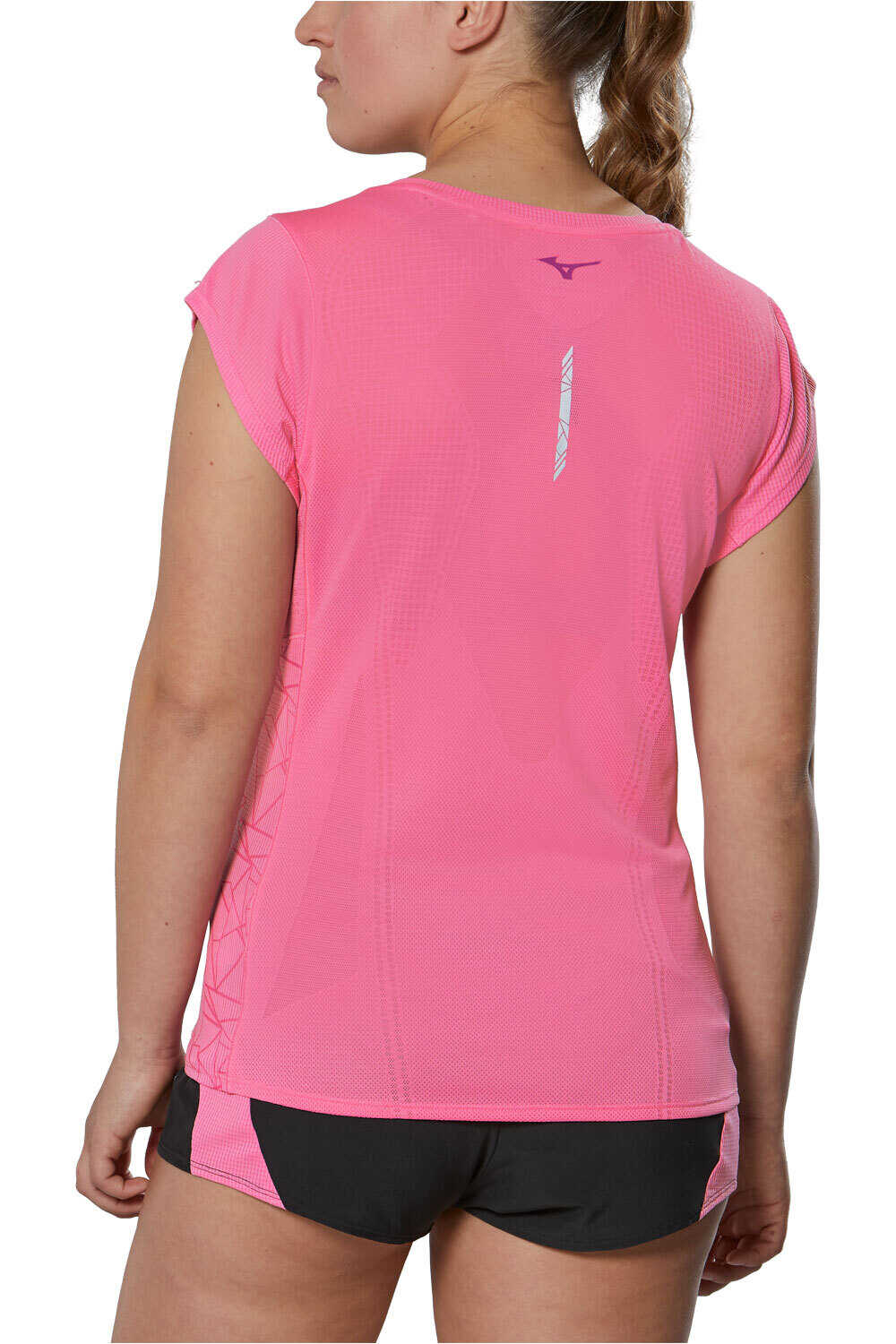 Mizuno camiseta entrenamiento manga corta mujer Mizuno Aero Tee (w) vista trasera Mizuno camiseta entrenamiento manga corta mujer Mizuno Aero Tee (w) vista trasera