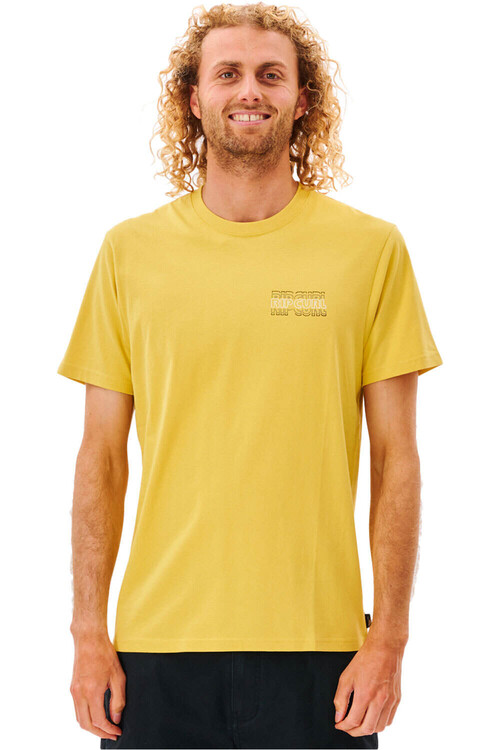 RIP CURL SURF REVIVAL REPEATER TEE amarillo