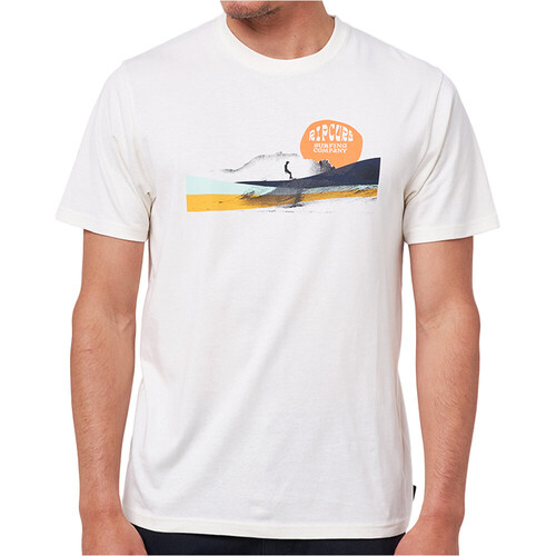 RIP CURL DOWN THE LINE STRIPE S/S TEE blanco