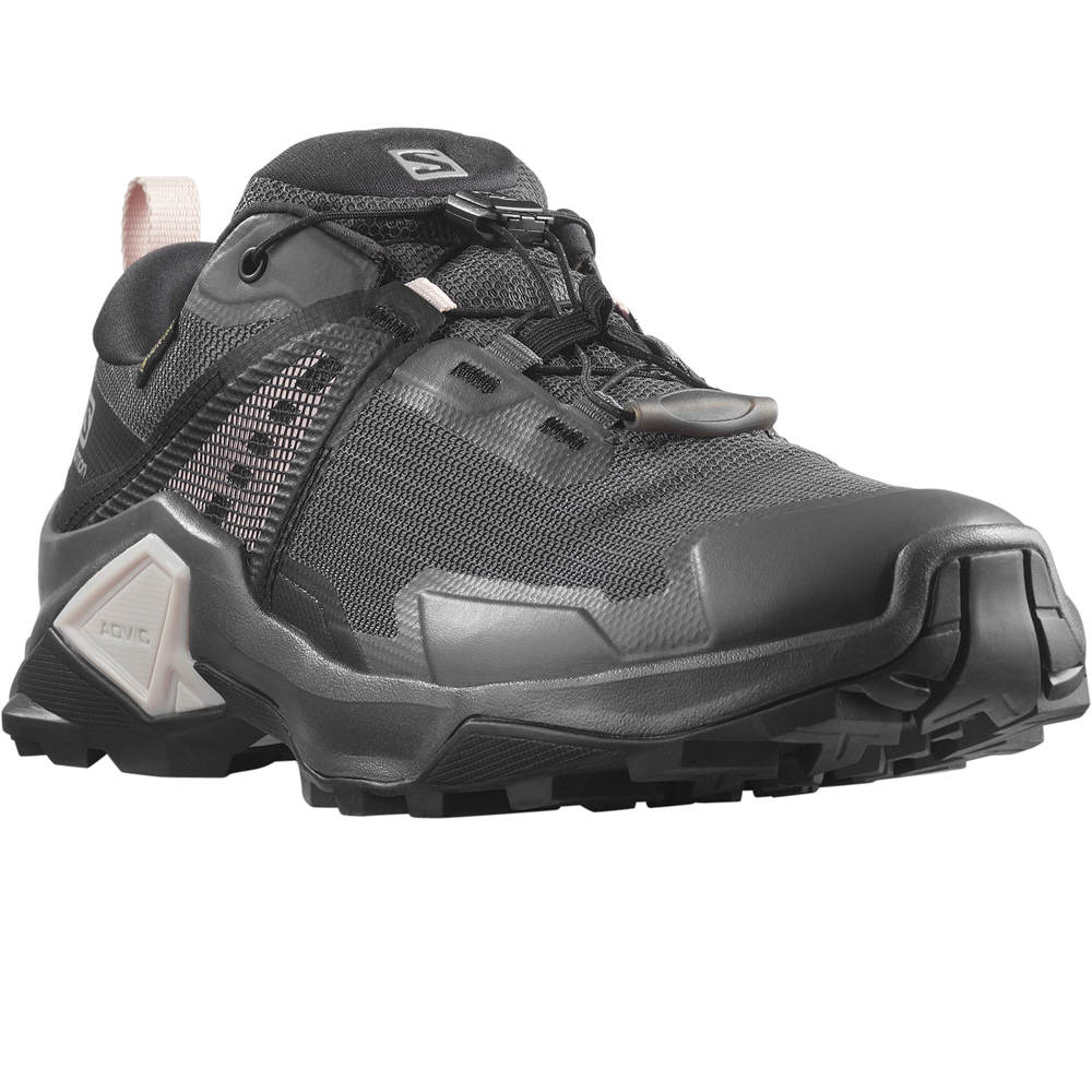Salomon zapatilla trekking mujer Salomon X RAISE 2 GTX W lateral interior Salomon zapatilla trekking mujer Salomon X RAISE 2 GTX W lateral interior