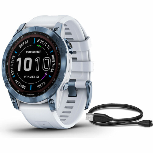 GARMIN FENIX 7 SAPPHIRE MINERL BLUE TI WHTSTNE