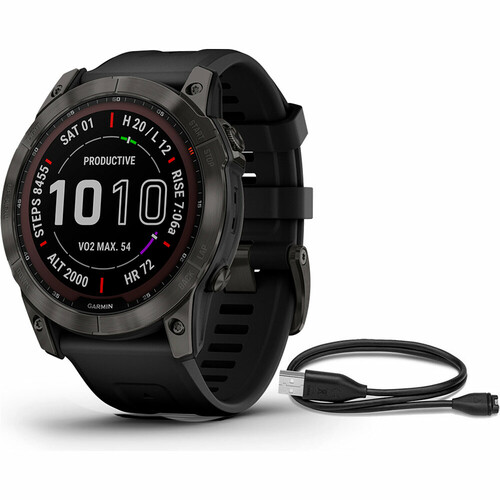 GARMIN FENIX 7X SAPH/CARBON GRAY/TI SILCONE BAN