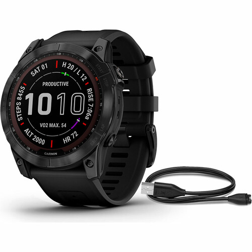 GARMIN FENIX 7X SAPH BLACK TI BLACK SILICONE