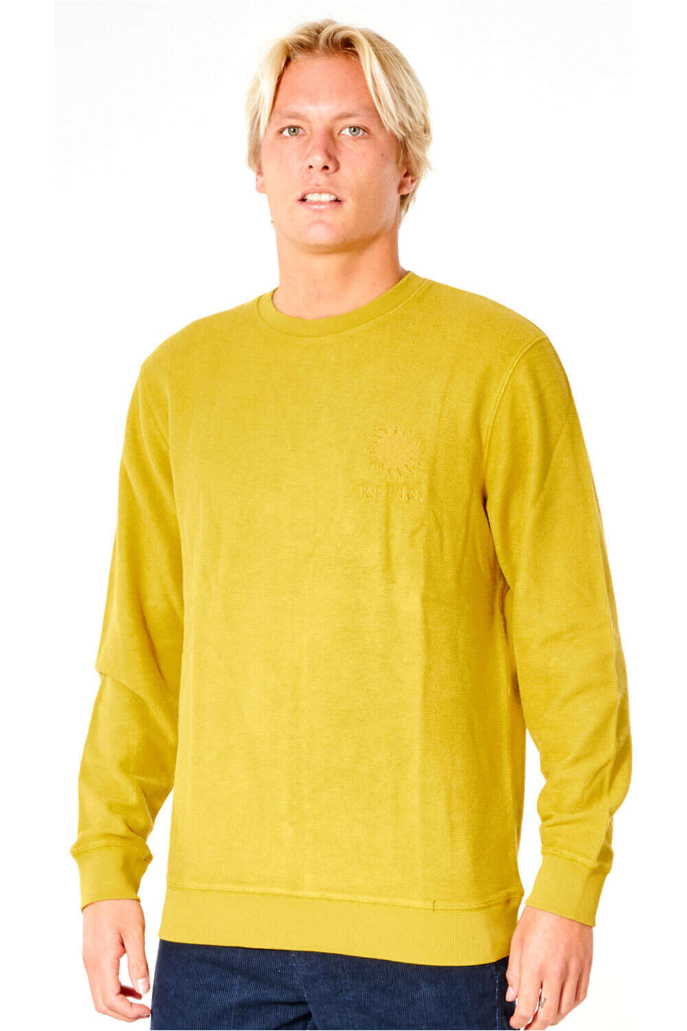 Rip Curl sudadera hombre Rip Curl SWC SUN CREW vista frontal Rip Curl sudadera hombre Rip Curl SWC SUN CREW vista frontal