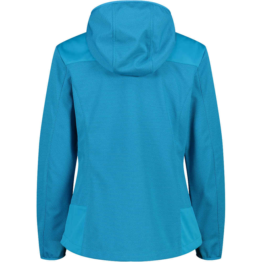 Cmp chaqueta softshell mujer Cmp WOMAN JACKET FIX HOOD AZ vista trasera Cmp chaqueta softshell mujer Cmp WOMAN JACKET FIX HOOD AZ vista trasera