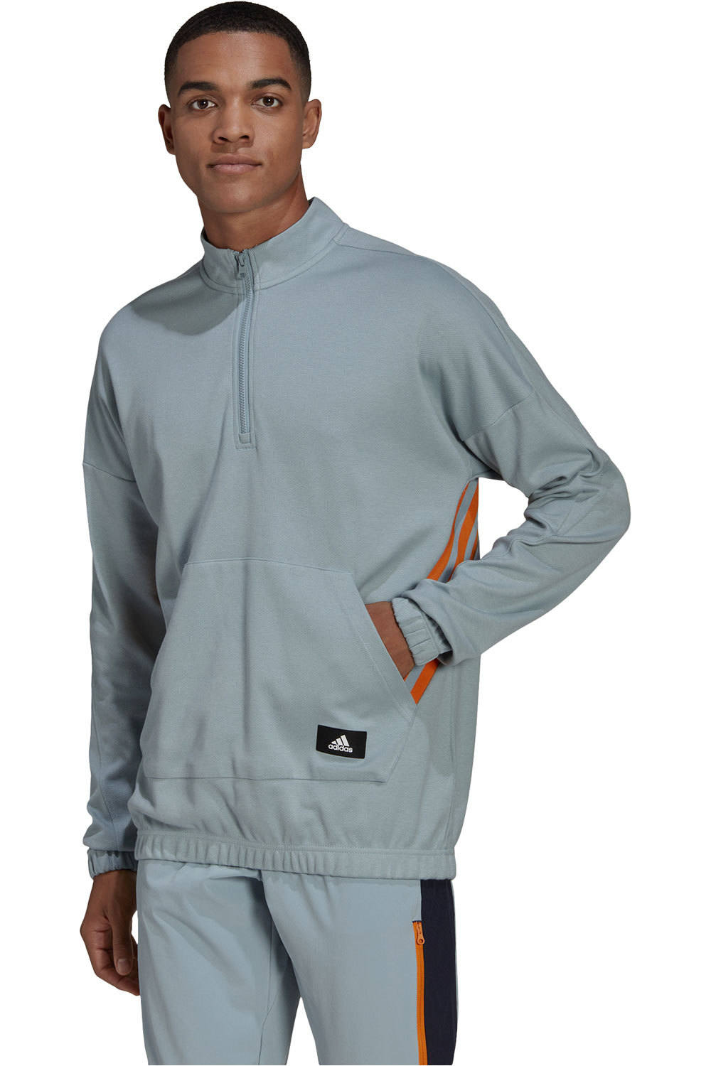 adidas sudadera hombre Adidas M TRVL 1/4 ZIP GR vista frontal adidas sudadera hombre Adidas M TRVL 1/4 ZIP GR vista frontal