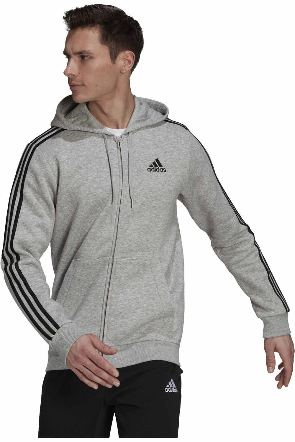adidas sudadera hombre Adidas M 3S FL FZ HD vista frontal adidas sudadera hombre Adidas M 3S FL FZ HD vista frontal