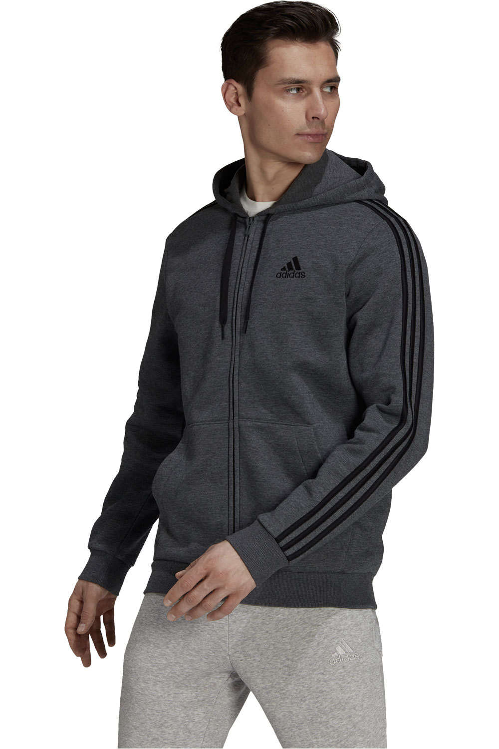 adidas sudadera hombre Adidas M 3S FL FZ HD vista frontal adidas sudadera hombre Adidas M 3S FL FZ HD vista frontal