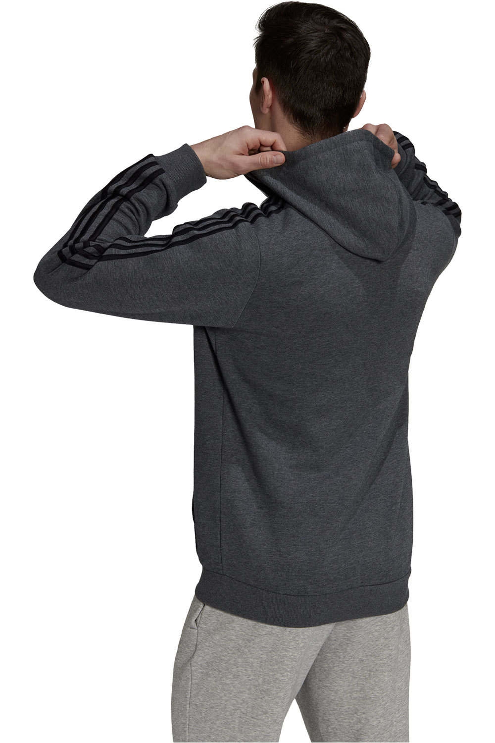 adidas sudadera hombre Adidas M 3S FL FZ HD vista trasera adidas sudadera hombre Adidas M 3S FL FZ HD vista trasera