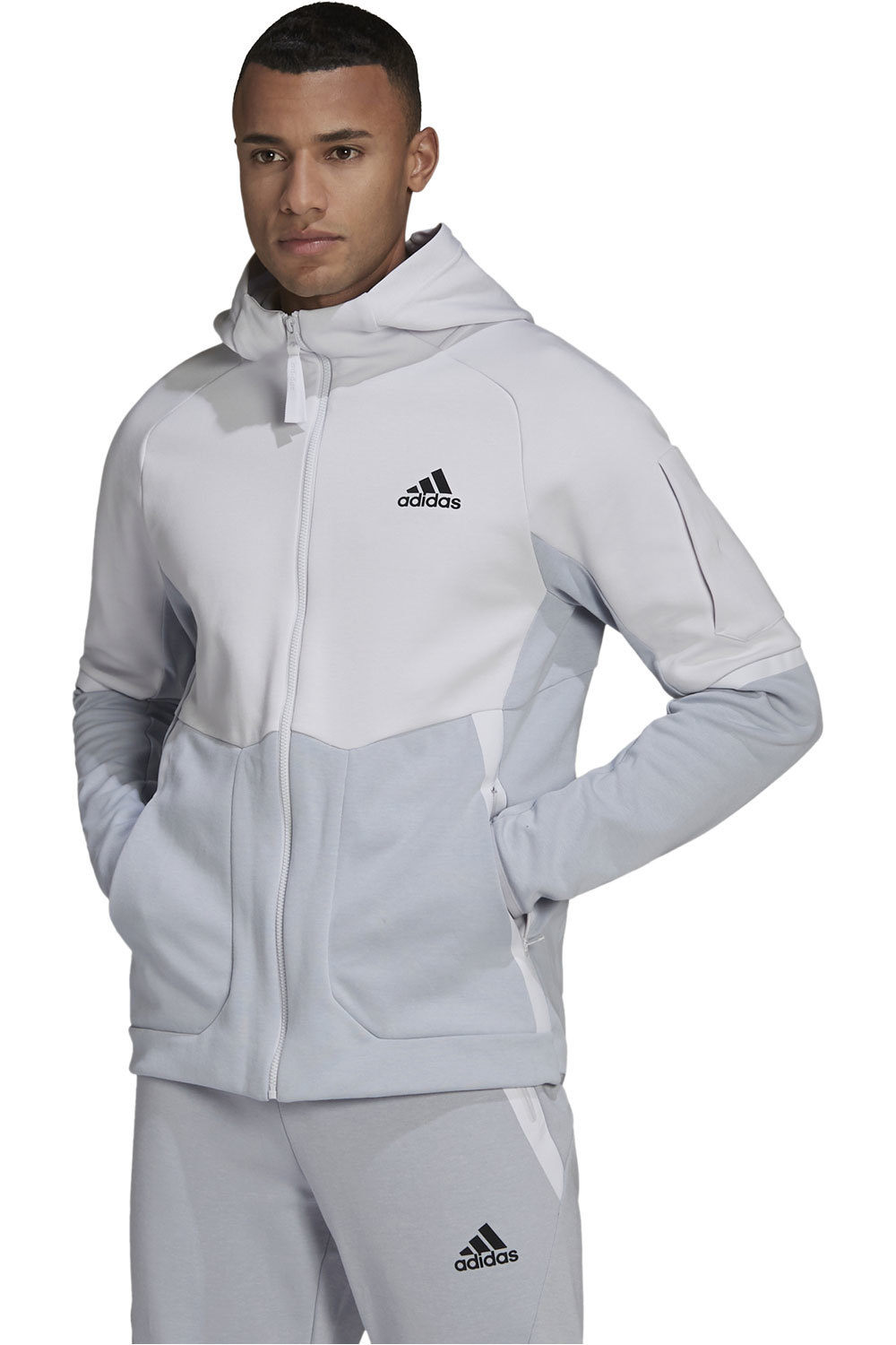 adidas sudadera hombre Adidas M D4GMDY FZHD GR vista frontal adidas sudadera hombre Adidas M D4GMDY FZHD GR vista frontal