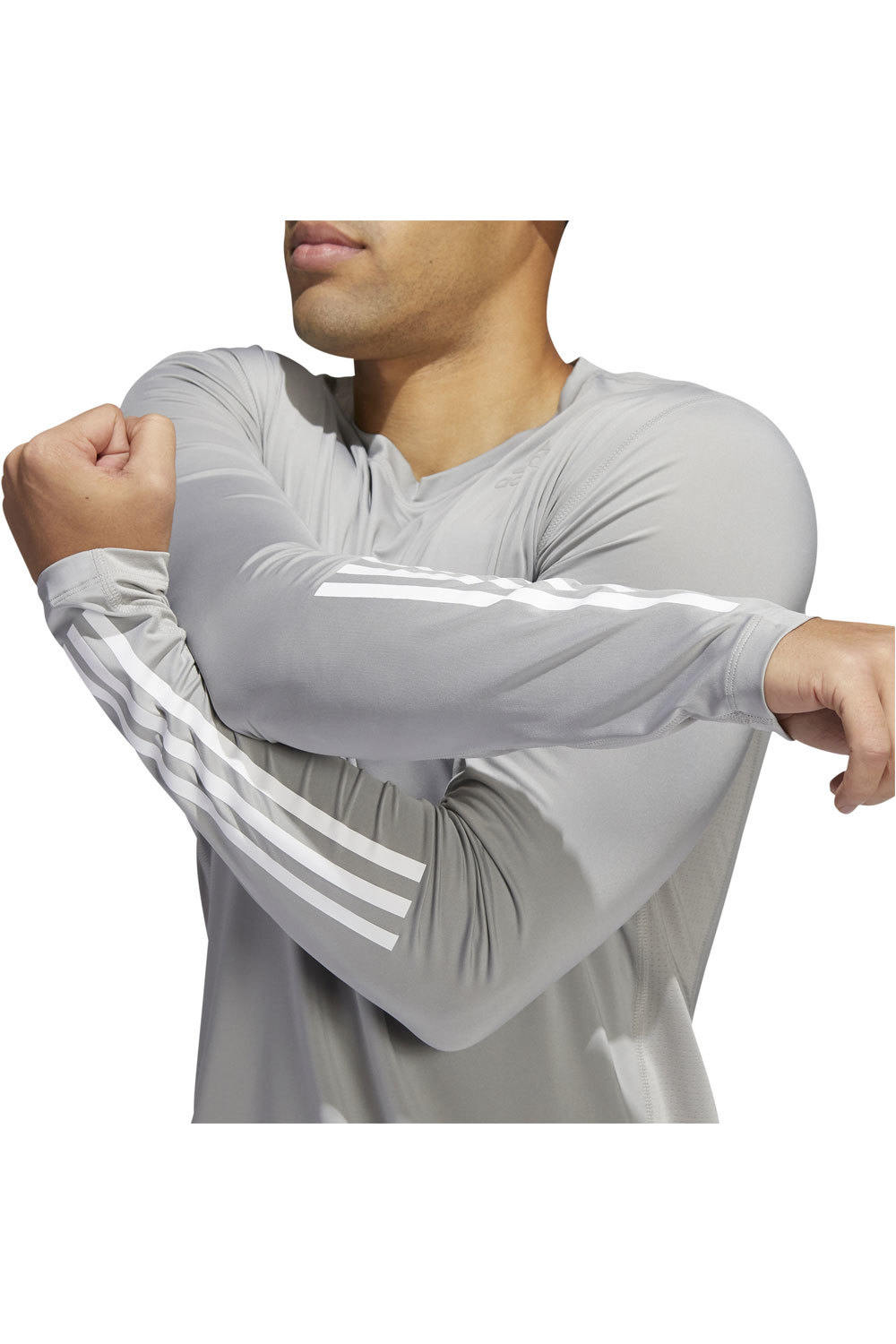 adidas camiseta fitness hombre Adidas TF LS FT 3S GR vista detalle adidas camiseta fitness hombre Adidas TF LS FT 3S GR vista detalle