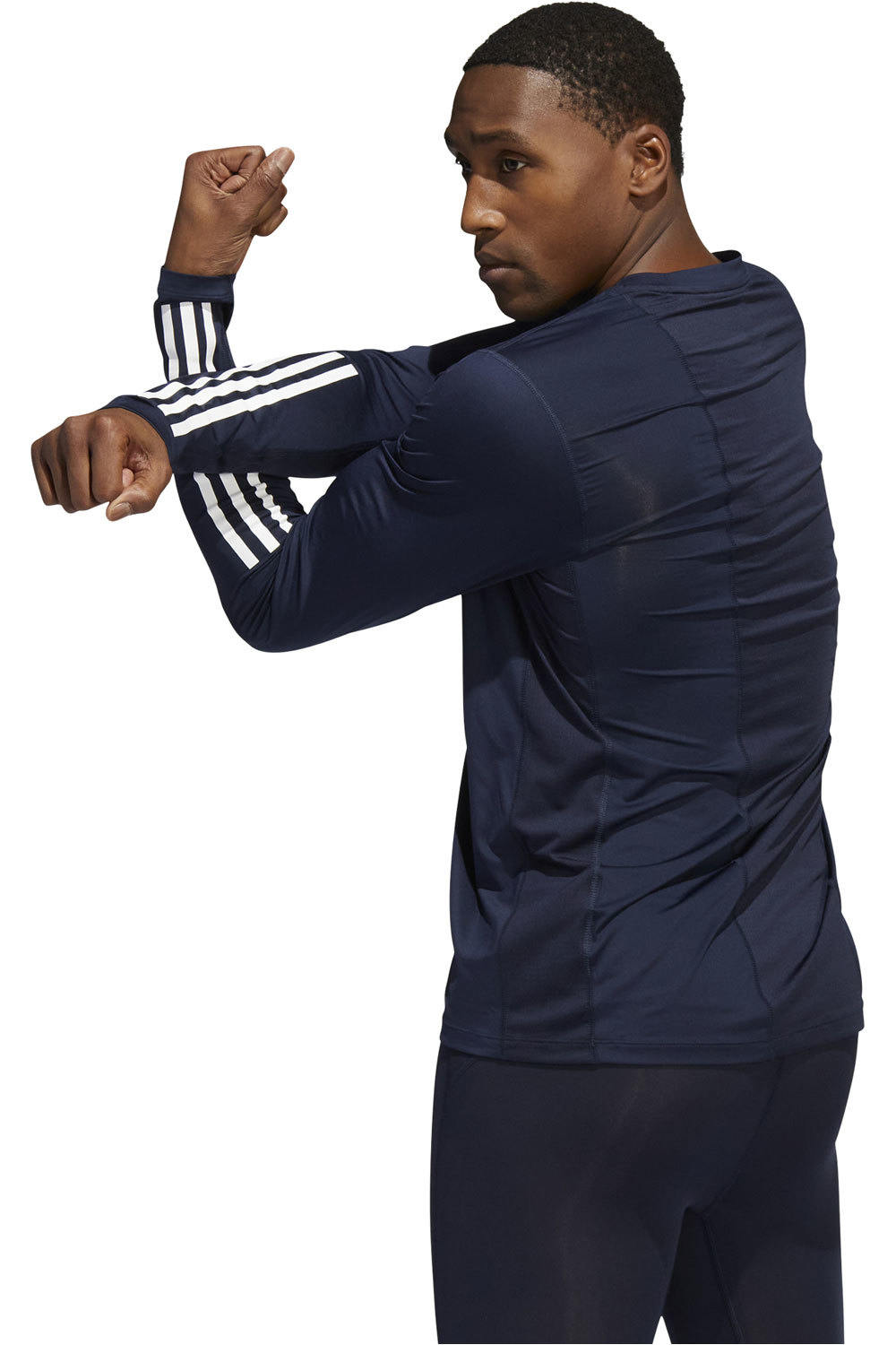 adidas camiseta fitness hombre Adidas TF LS FT 3S MN vista trasera adidas camiseta fitness hombre Adidas TF LS FT 3S MN vista trasera
