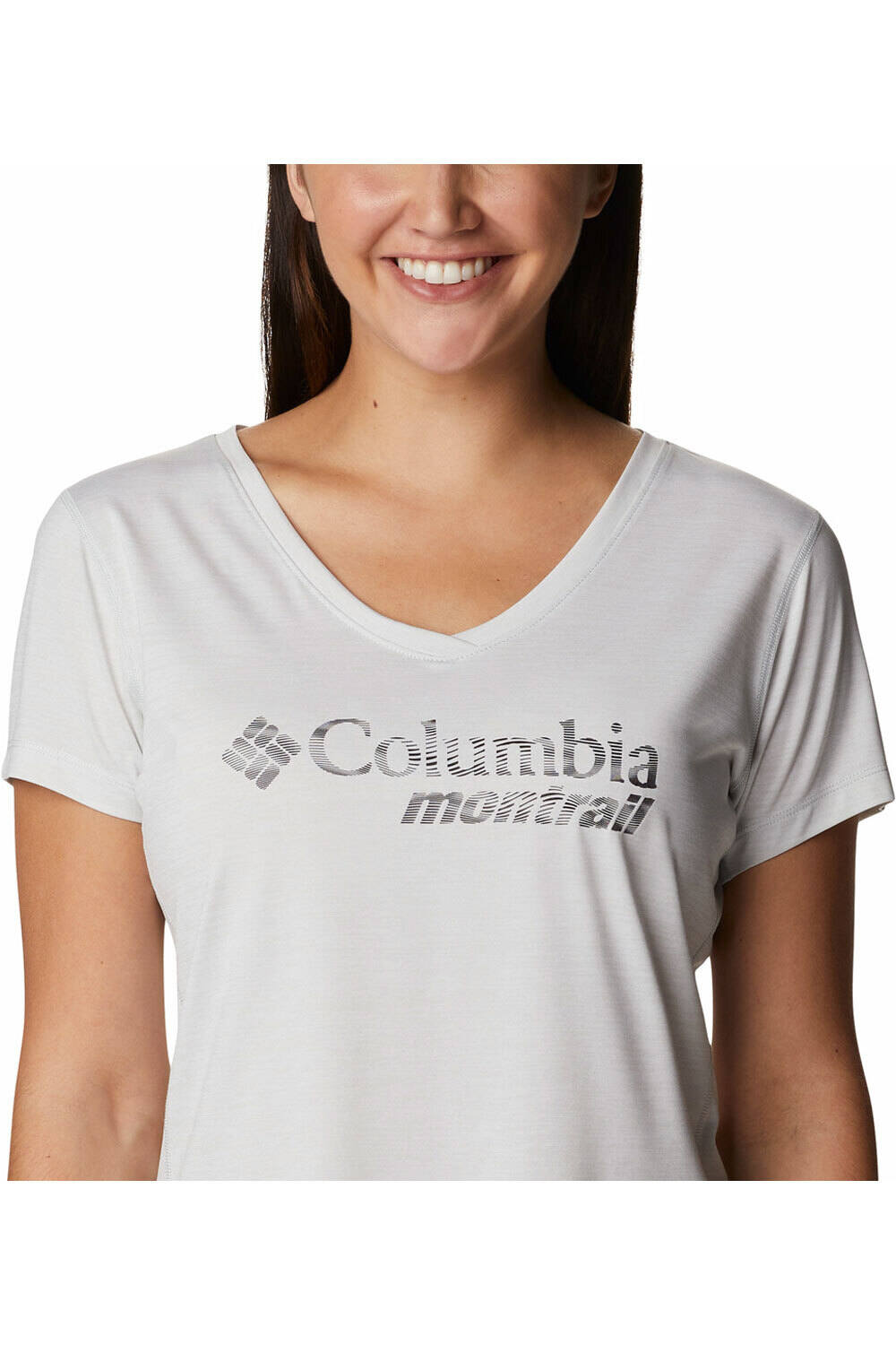 Columbia camiseta entrenamiento manga corta mujer Columbia W Trinity Trail II Graphic vista trasera Columbia camiseta entrenamiento manga corta mujer Columbia W Trinity Trail II Graphic vista trasera