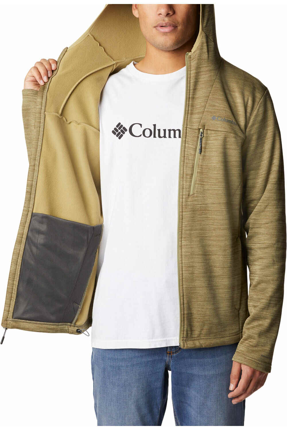 Columbia camisetas trail running manga larga hombre Columbia Maxtrail II Fleece Hooded Full Zip vista detalle Columbia camisetas trail running manga larga hombre Columbia Maxtrail II Fleece Hooded Full Zip vista detalle