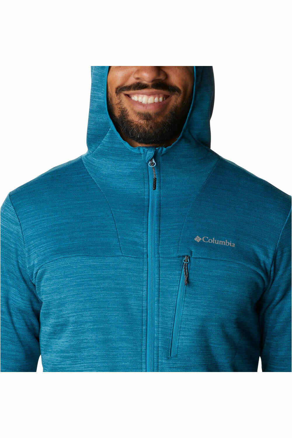 Columbia camisetas trail running manga larga hombre Columbia Maxtrail II Fleece Hooded Full Zip vista trasera Columbia camisetas trail running manga larga hombre Columbia Maxtrail II Fleece Hooded Full Zip vista trasera
