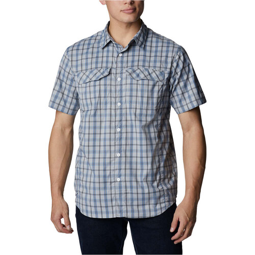 COLUMBIA SILVER RIDGE LITE PLAID SHORT SLEEVE gris