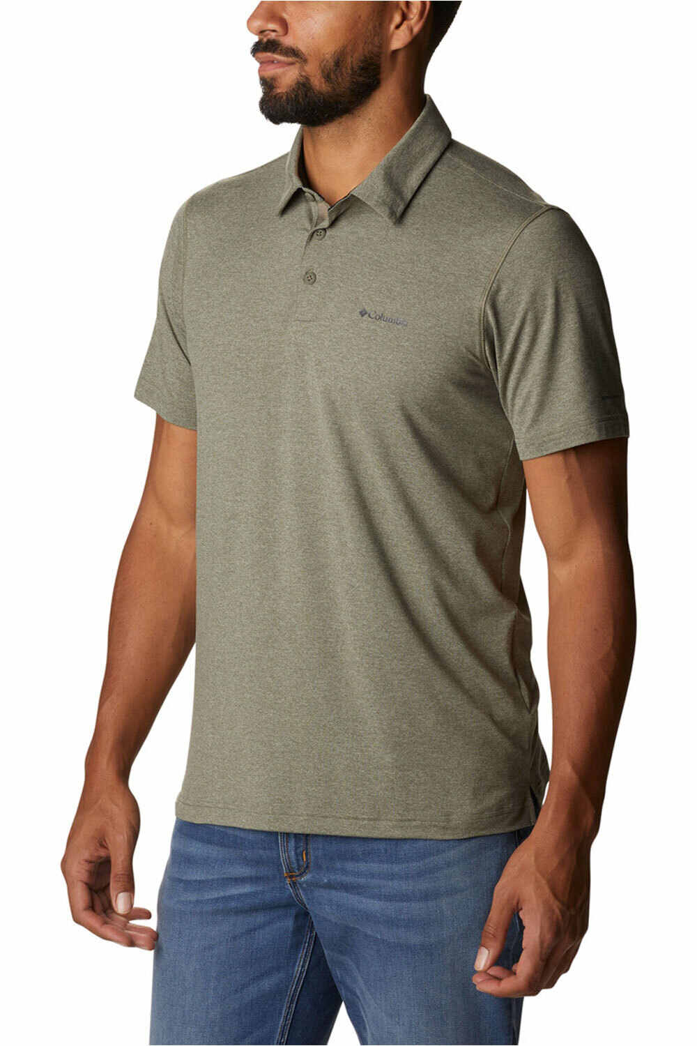 Columbia camiseta montaña manga corta hombre Columbia Tech Trail Polo vista detalle Columbia camiseta montaña manga corta hombre Columbia Tech Trail Polo vista detalle