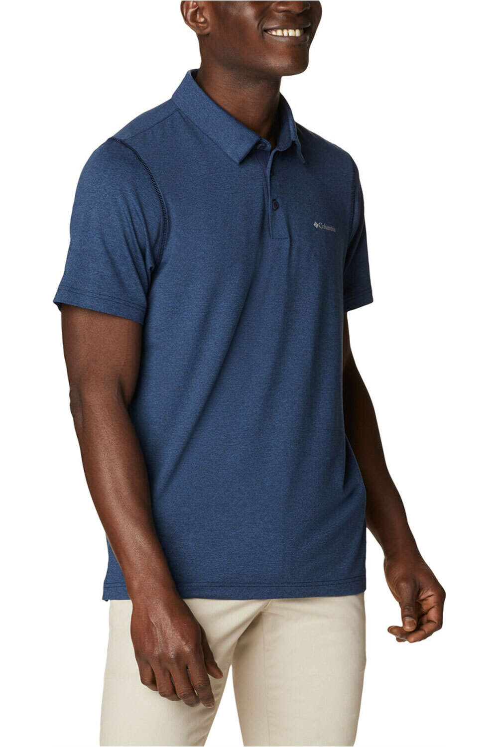 Columbia camiseta montaña manga corta hombre Columbia Tech Trail Polo vista detalle Columbia camiseta montaña manga corta hombre Columbia Tech Trail Polo vista detalle
