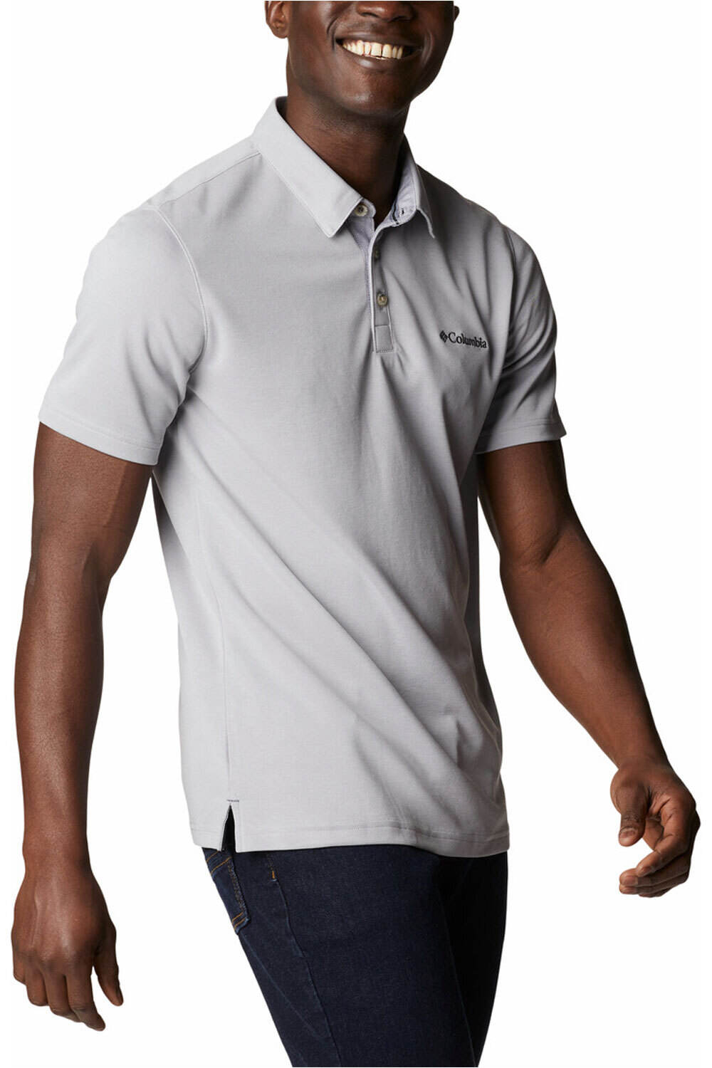 Columbia camiseta montaña manga corta hombre Columbia Nelson Point Polo vista detalle Columbia camiseta montaña manga corta hombre Columbia Nelson Point Polo vista detalle