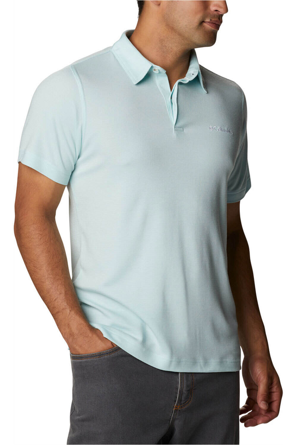 Columbia camiseta montaña manga corta hombre Columbia Sun Ridge Polo II vista detalle Columbia camiseta montaña manga corta hombre Columbia Sun Ridge Polo II vista detalle