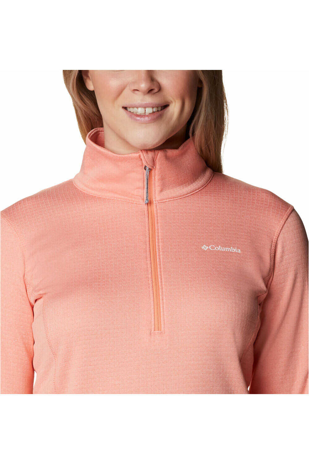 Columbia camiseta montaña manga larga mujer Columbia W Park View Grid Fleece 1/2 Zip vista trasera Columbia camiseta montaña manga larga mujer Columbia W Park View Grid Fleece 1/2 Zip vista trasera
