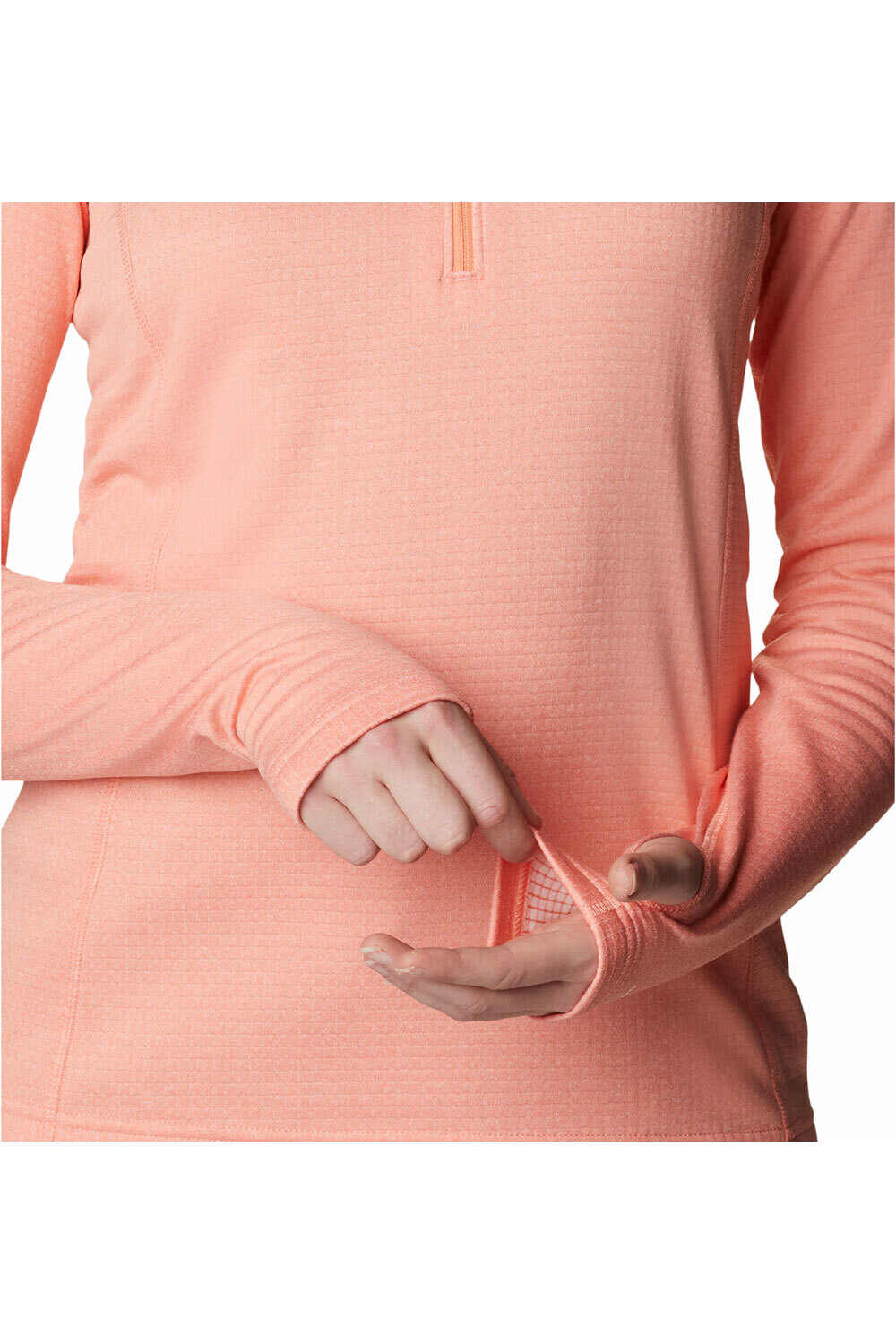Columbia camiseta montaña manga larga mujer Columbia W Park View Grid Fleece 1/2 Zip vista detalle Columbia camiseta montaña manga larga mujer Columbia W Park View Grid Fleece 1/2 Zip vista detalle