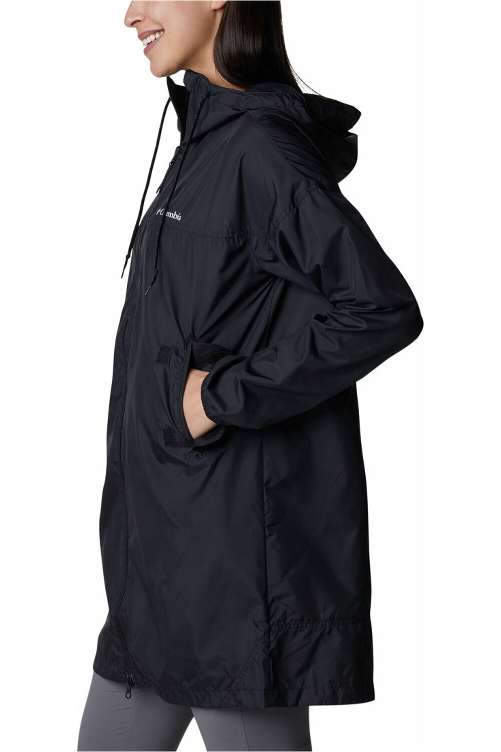 Columbia chaqueta softshell mujer Columbia Flash Challenger Long Windbreaker vista frontal Columbia chaqueta softshell mujer Columbia Flash Challenger Long Windbreaker vista frontal