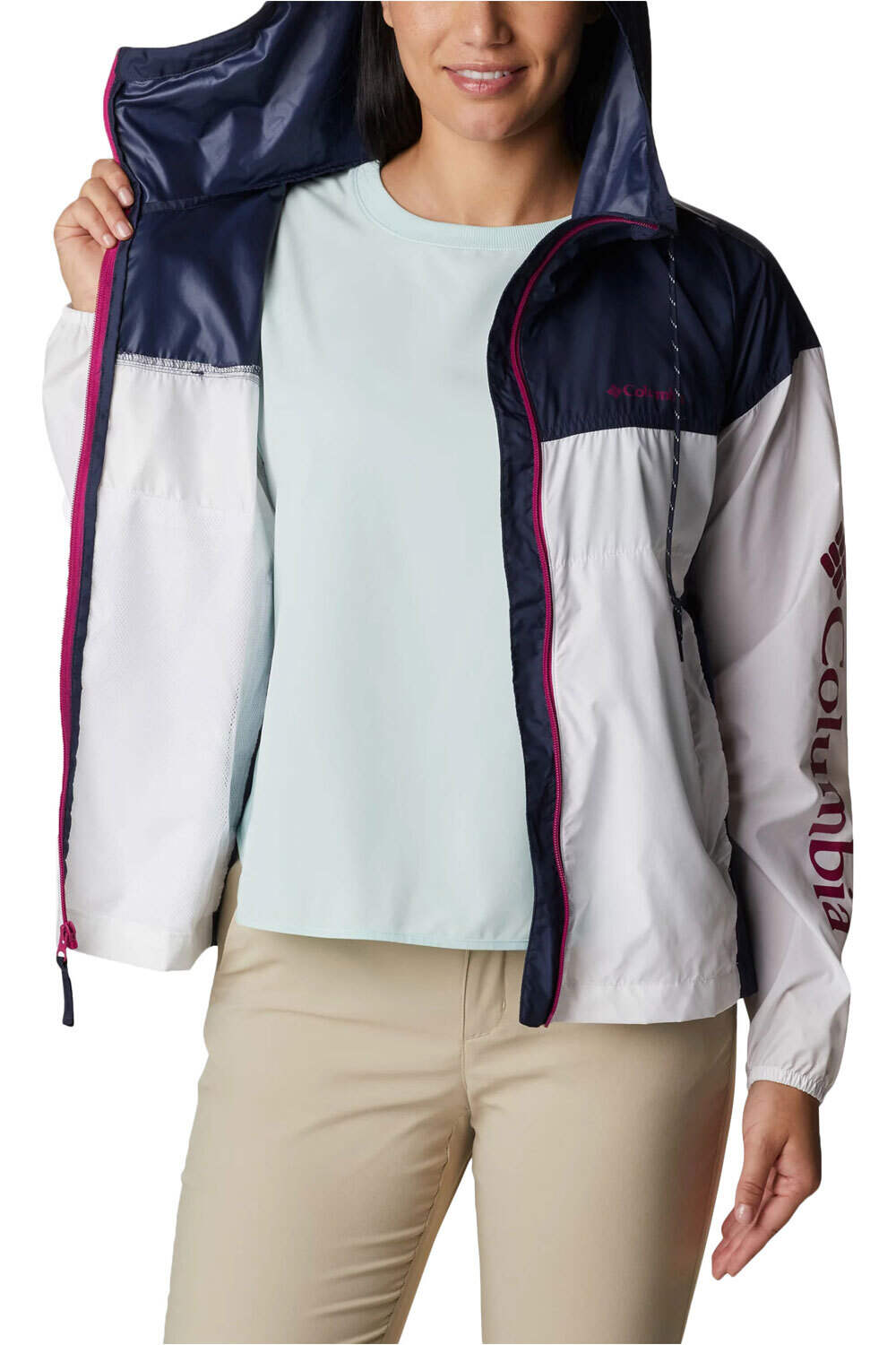 Columbia chaqueta softshell mujer Columbia Flash Challenger Novelty Windbreaker vista trasera Columbia chaqueta softshell mujer Columbia Flash Challenger Novelty Windbreaker vista trasera