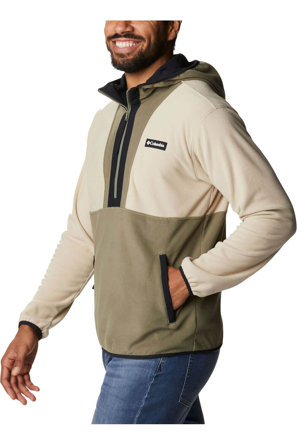 Columbia chubasquero hombre Columbia Backbowl Lite Half Zip Hoodie vista detalle Columbia chubasquero hombre Columbia Backbowl Lite Half Zip Hoodie vista detalle