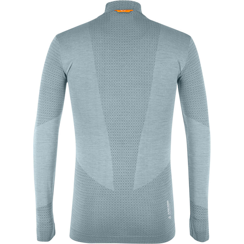 Salewa camiseta térmica manga larga hombre Salewa ZEBRU MED WARM AMR M 1/2Z TEE. vista trasera Salewa camiseta térmica manga larga hombre Salewa ZEBRU MED WARM AMR M 1/2Z TEE. vista trasera