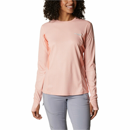 COLUMBIA W TITAN PASS SUN DEFLECTOR LS TEE 2.0 naranja