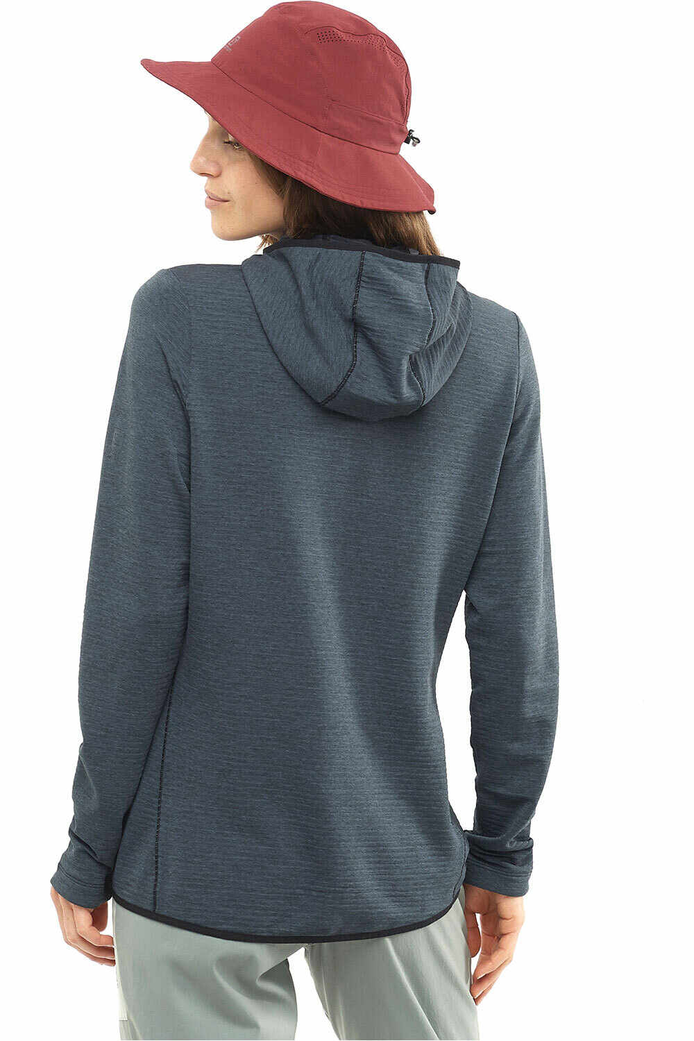 Salomon forro polar mujer Salomon SNTIAL LIGHTWARM HOODIE W vista trasera Salomon forro polar mujer Salomon SNTIAL LIGHTWARM HOODIE W vista trasera
