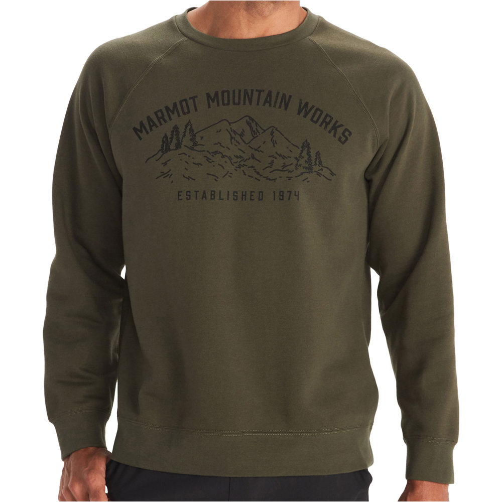 Marmot Sudaderas Montaña Hombre Marmot Mountain Works C Sweatshirt VE vista detalle Marmot Sudaderas Montaña Hombre Marmot Mountain Works C Sweatshirt VE vista detalle