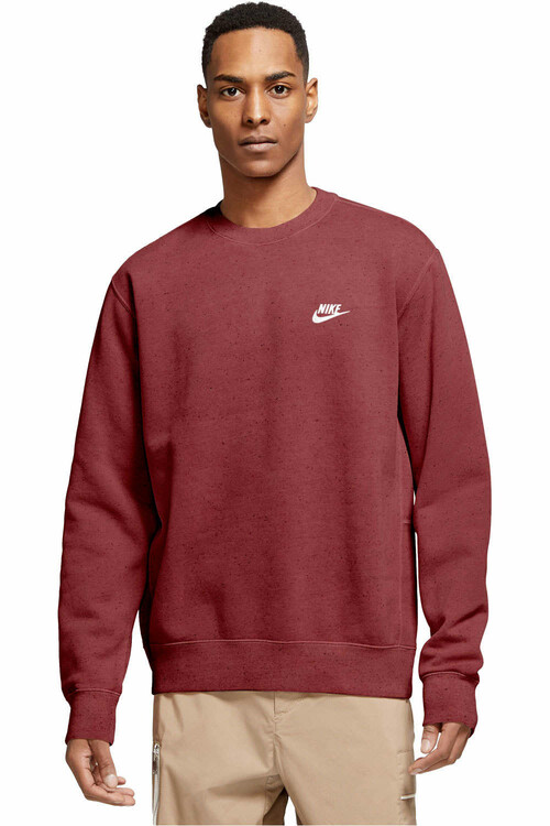 NIKE M NK CLUB+ BB CREW REVIVAL rojo