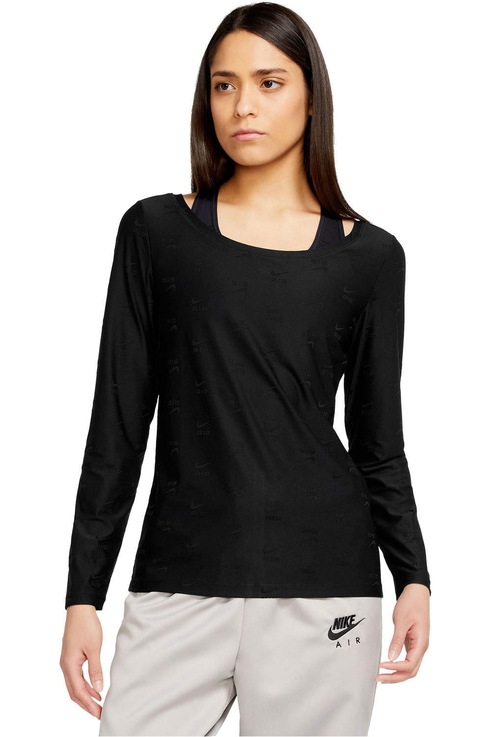 Nike camiseta manga larga mujer Nike W NSW AIR AOP LS TOP vista frontal Nike camiseta manga larga mujer Nike W NSW AIR AOP LS TOP vista frontal