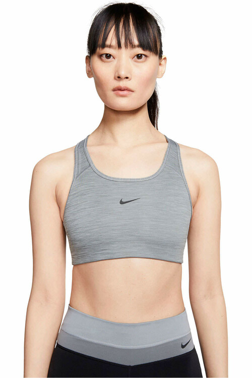 NIKE W NK DF SWSH 1PP BRA gris