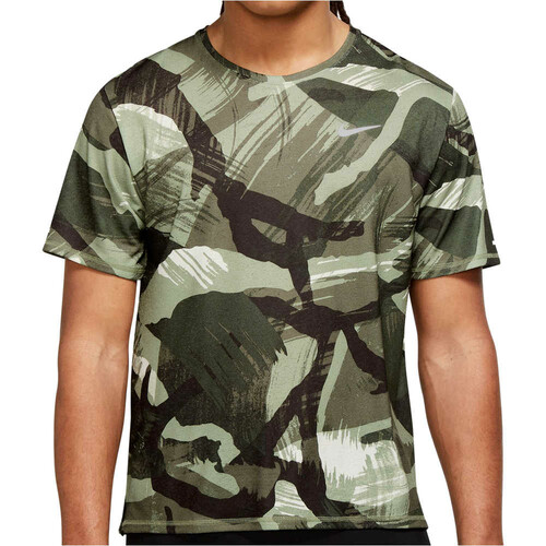 NIKE M NK DF MILER TOP SS CAMO verde