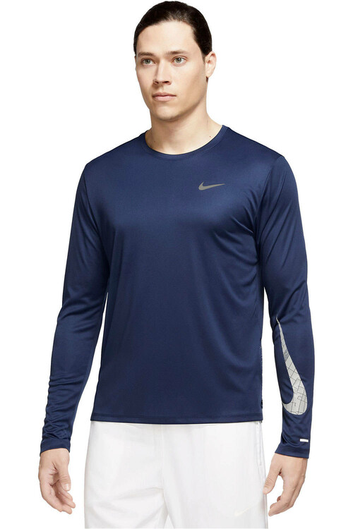 NIKE M NK DF MILER RN DVN FLASH LS azul