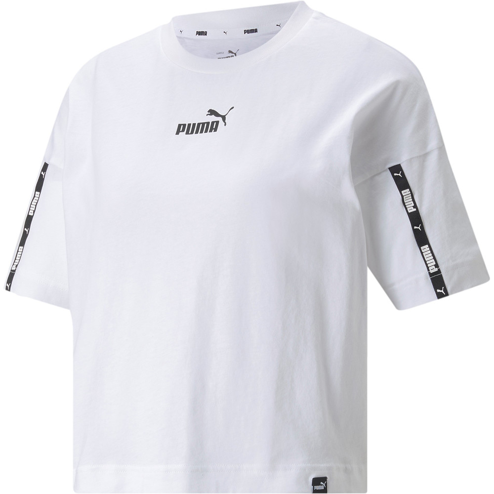 Puma camiseta manga corta mujer Puma Puma Power Tape Crop vista detalle Puma camiseta manga corta mujer Puma Puma Power Tape Crop vista detalle