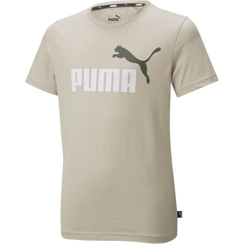 PUMA ESS+ 2 COL LOGO TEE marron