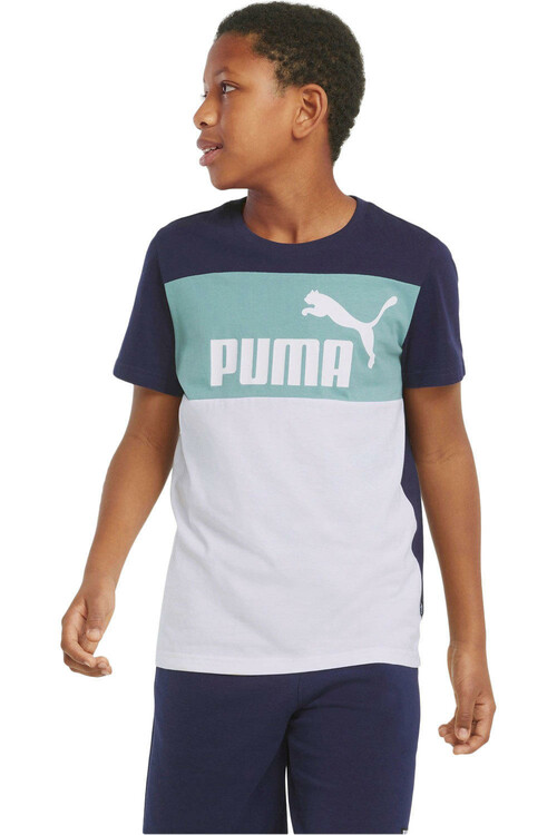 PUMA ESS+ COLORBLOCK TEE naranja