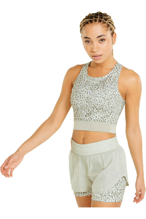 PUMA RUN HIGH SHINE CROP verde