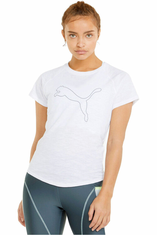 PUMA RUN 5K LOGO SS TEE W blanco